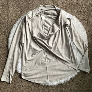 ZYIA Active Yoga Shawl Wrap Front Top Pullover Long Sleeve Gray Womens‎ Size XL